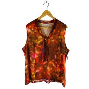 Coldwater Creek NWT Autumn Print Tank Blouse - Size L